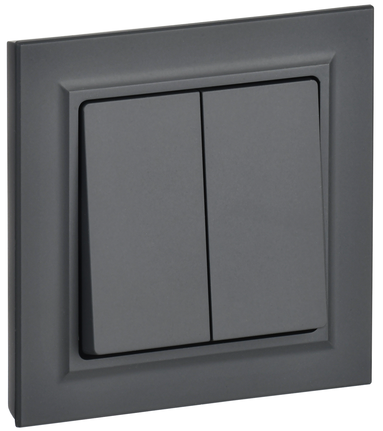 BRITE Выключатель 2-клавишный 10А в сборе ВСР10-2-0-БрГ графит IEK BR-V20-0-10-K53-F