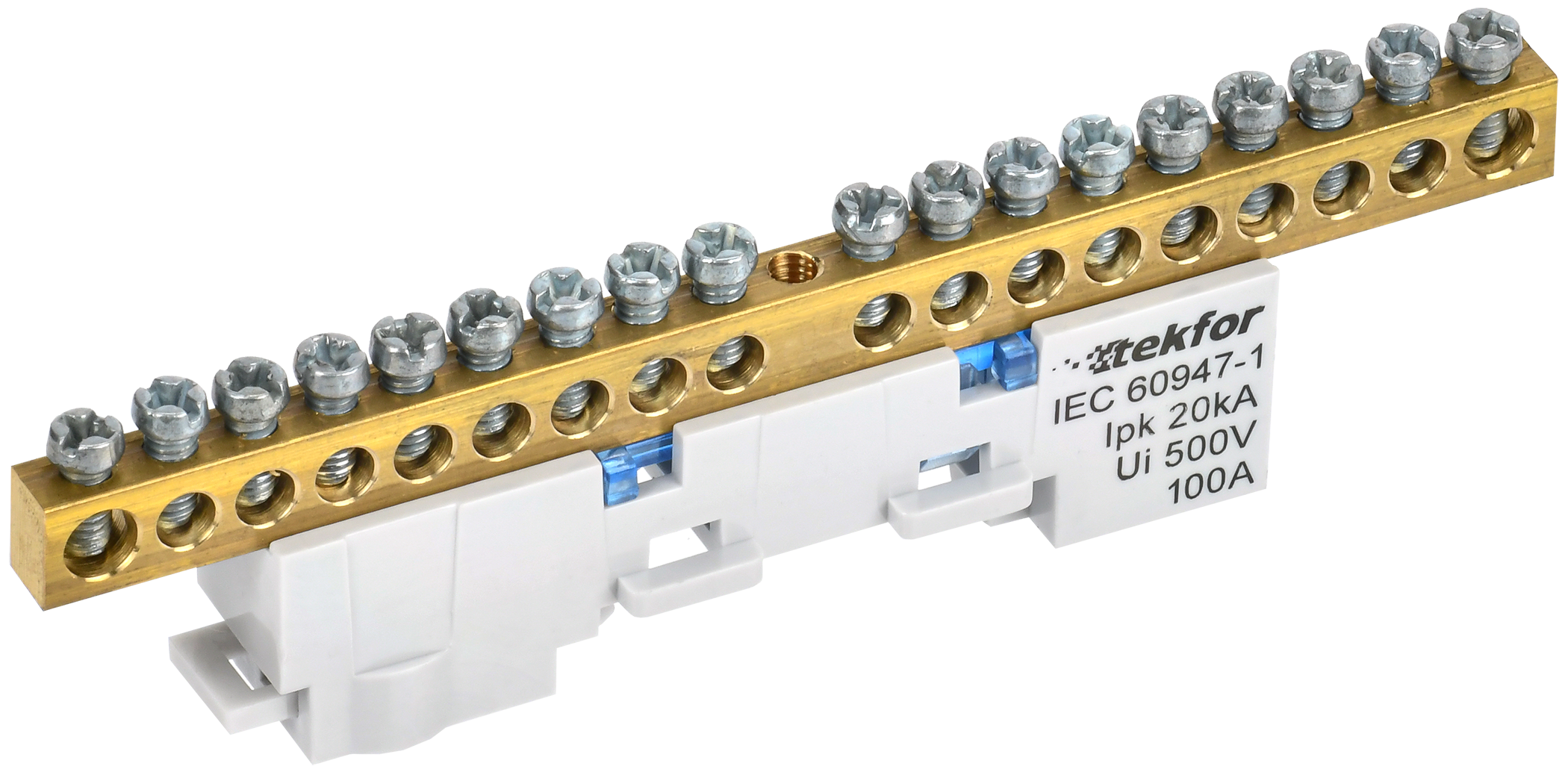 TEKFOR Шина N "ноль" неизолированная на универсальном держателе 6х9-18-С IEK TF-NN10-18-DL-K07