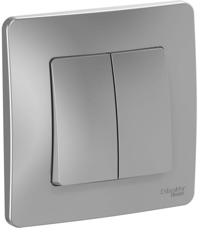 Выключатель 2-кл. СП Blanca 10А IP20 (сх. 5) 250В алюм. SE BLNVS010503