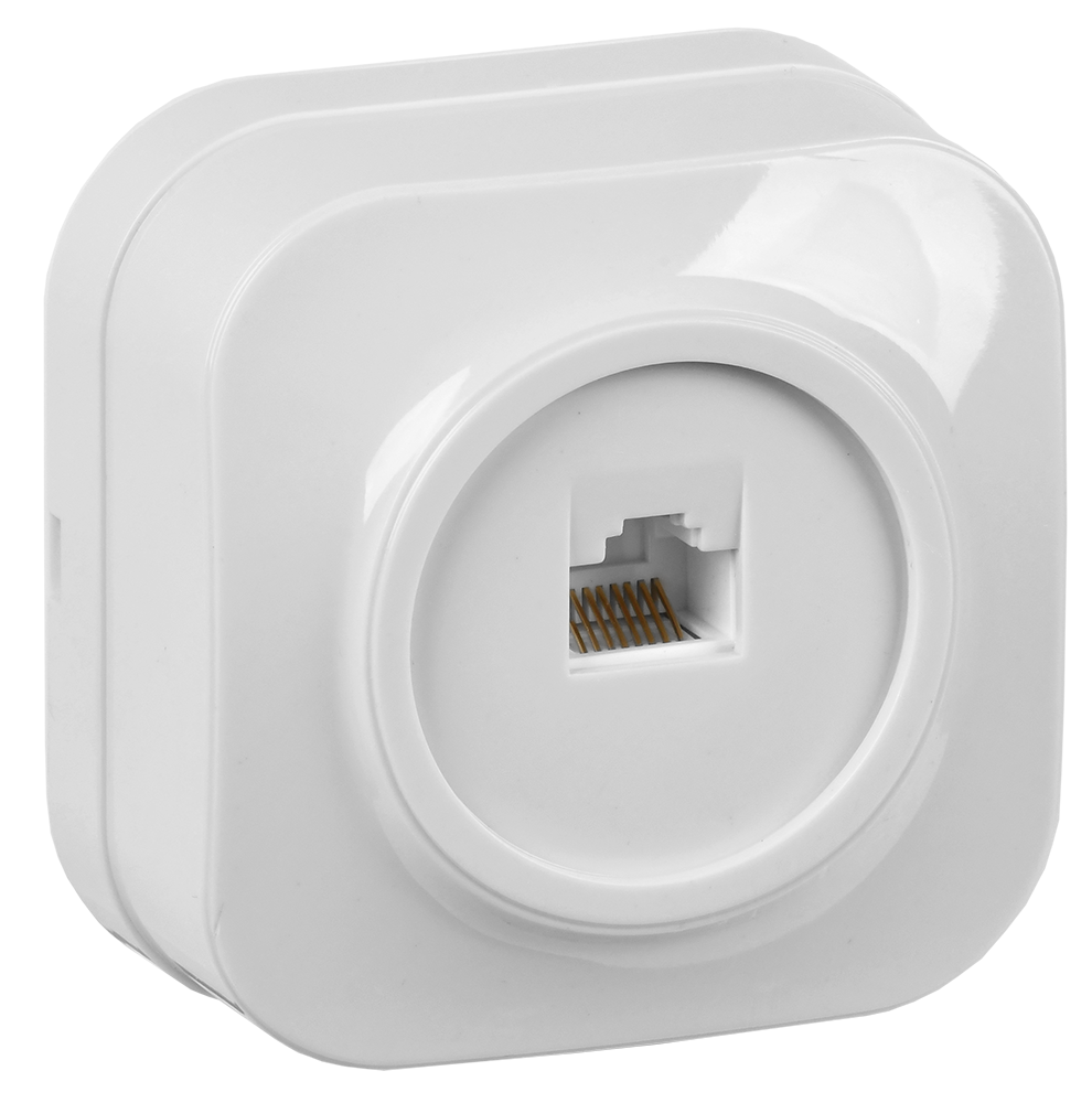 GLORY Розетка для открытой установки компьютерная RJ45 кат.5E РК10-ХБ белый IEK EKH10-K01