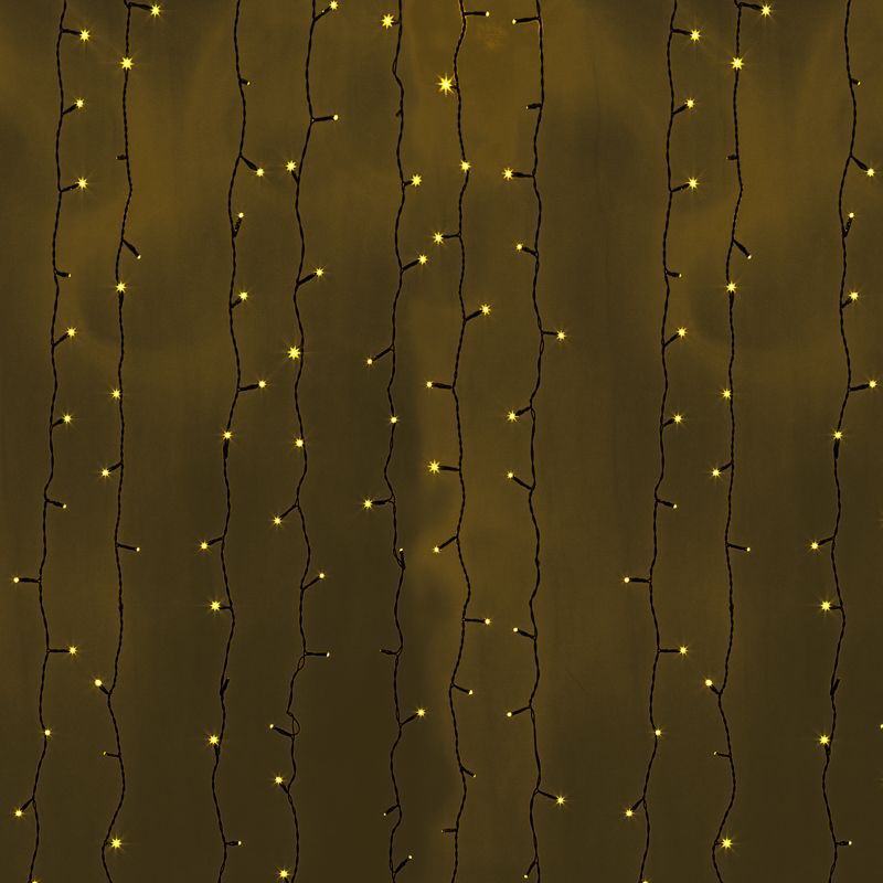 Гирлянда Светодиодный Дождь 2х3м, постоянное свечение, черный провод, 230 В, диоды ЖЁЛТЫЕ 235-141