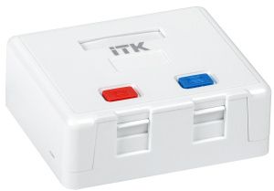 ITK Корпус настенной розетки для установки двух модулей Keystone Jack белый CS2-022
