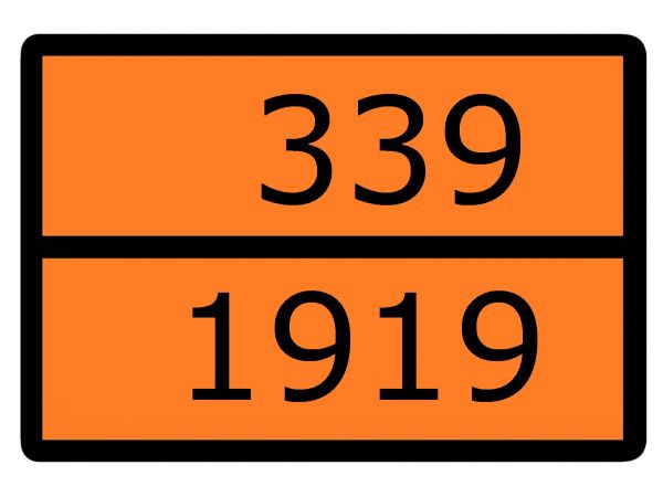 Знак наклейка "Номер ООН 339/1919" (300x400) EKF