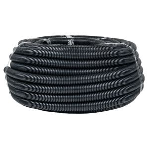 Труба гофр. негорючая безгалог. FRHF с протяжкой d32 мм (50 м) черн. EKF-Plast FRHF-32