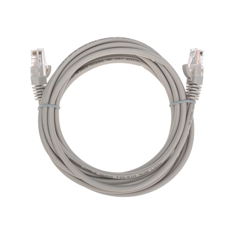 Патч-корд U/UTP, CAT 5e, RJ45-RJ45, 26AWG, LSZH, серый, 3м REXANT 02-0100-3