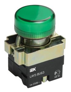 Индикатор LAY5-BU63 d=22мм зеленый IEK BLS50-BU-K06