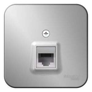 Розетка компьютерная 1-м ОП Blanca RJ45 кат.5E с изолир. пластиной алюм. SE BLNIA045003 1210564