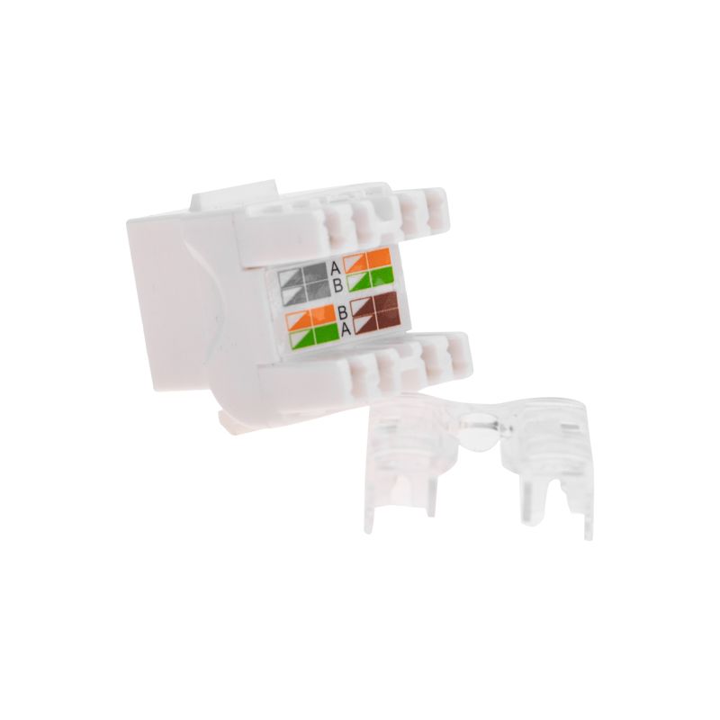 Модуль Keystone Jack RJ-45(8P8C), UTP неэкранированный, CAT 5e, тип 180 градусов, белый REXANT PRO - Фото 4
