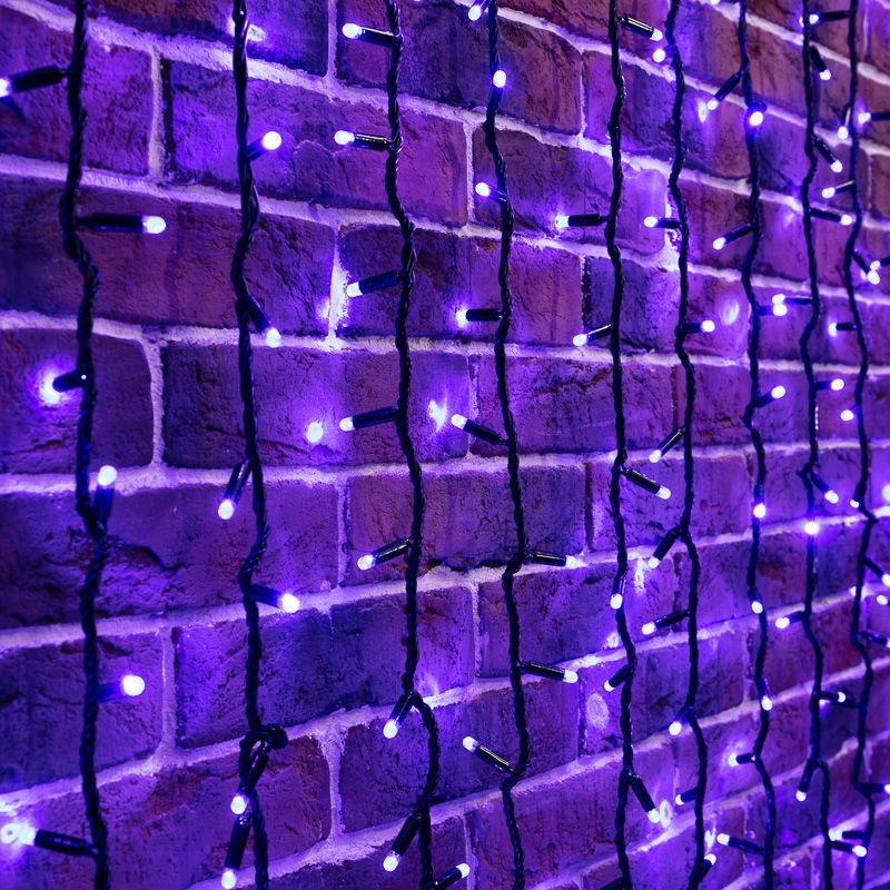 Гирлянда светодиодная Занавес 2х6м 1520 LED СИНИЙ черный ПВХ IP65 эффект водопада 230В не соединяется блок в комплекте NEON-NIGHT 235-263