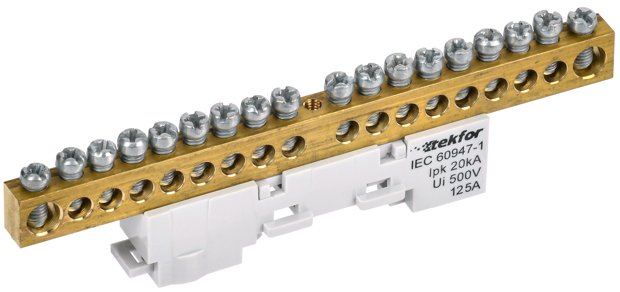 TEKFOR Шина L "фаза" неизолированная на универсальном держателе 8х12-18-Ср IEK TF-NN20-18-DL-K03