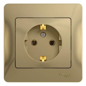 Розетка 1-м СП Glossa 16А IP20 с заземл. в сборе титан SE GSL000442 1063791