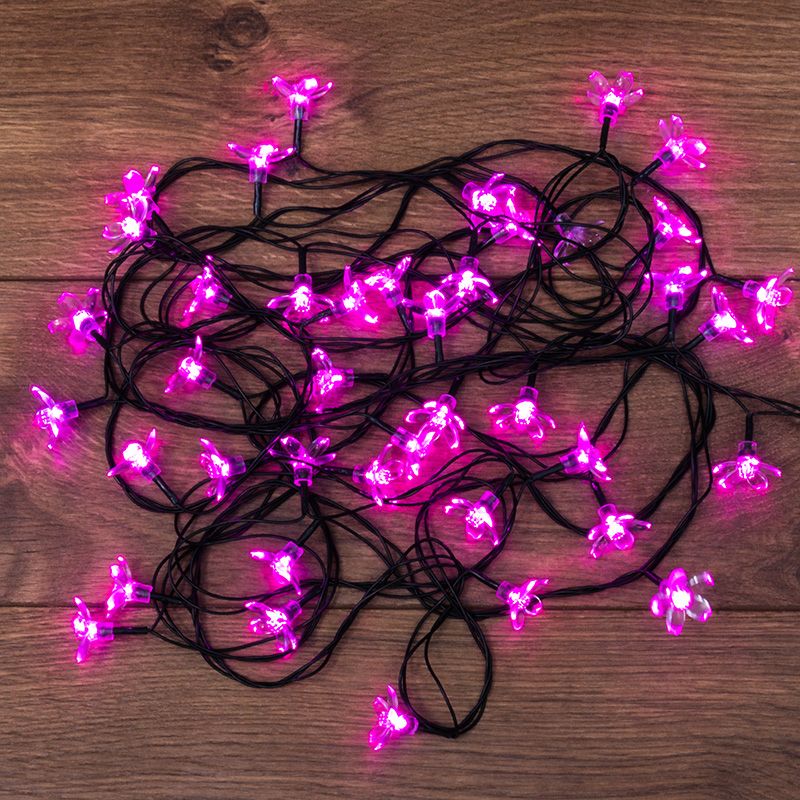 Гирлянда светодиодная Цветы Сакуры 50 LED РОЗОВЫЕ 7 метров с контроллером