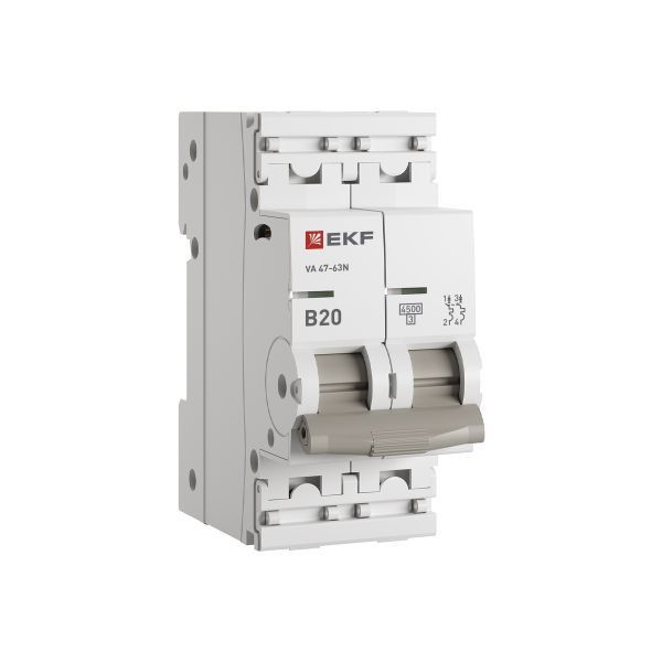 Авт. выкл. 2P 20А (В) 4,5kA ВА 47-63N EKF PROxima M634220B