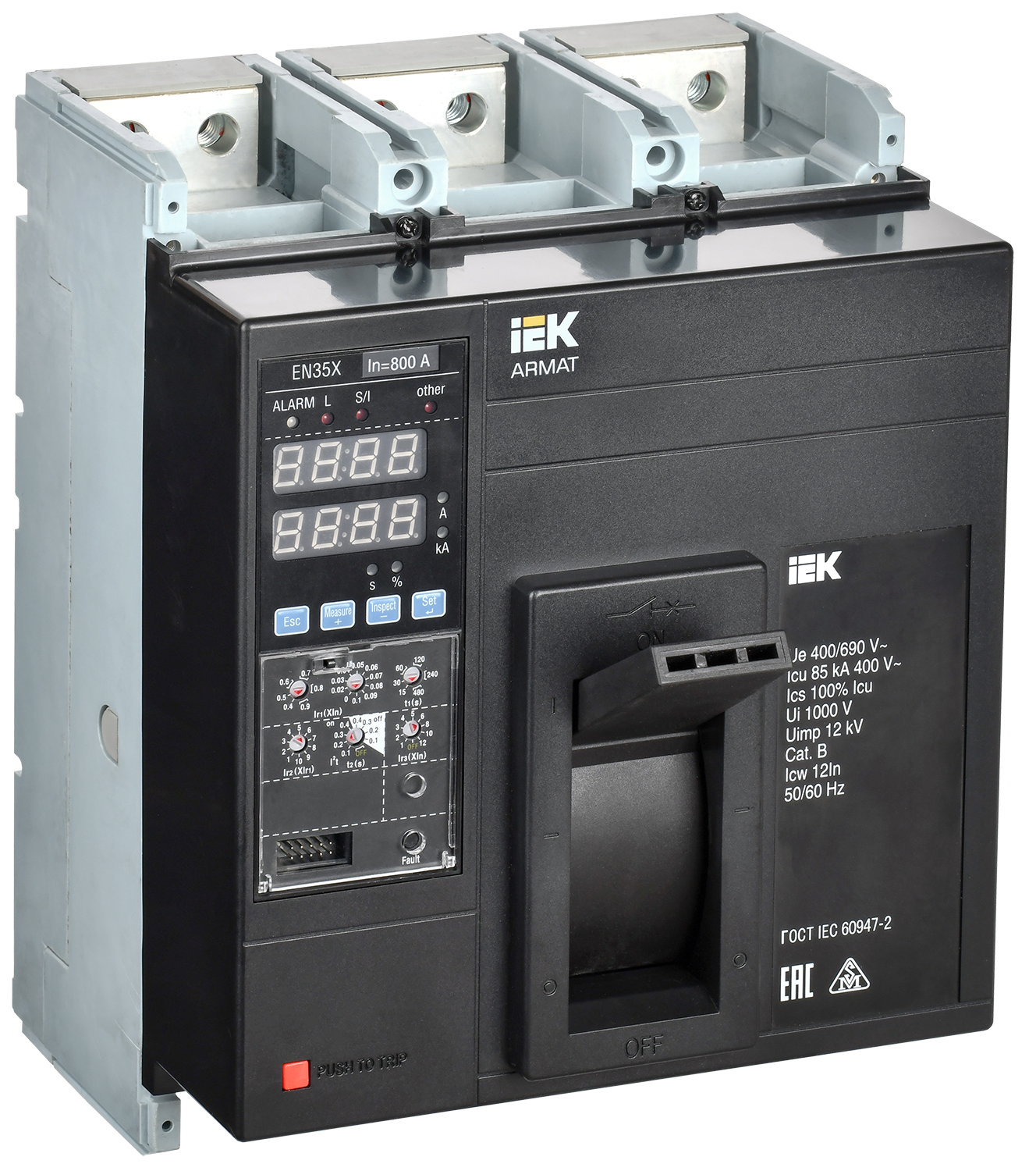 ARMAT Автоматический выключатель в литом корпусе 3P типоразмер N 85кА 800А расцепитель электронный стандартный IEK AR-MCCB-3N-085-0800A-ELSC