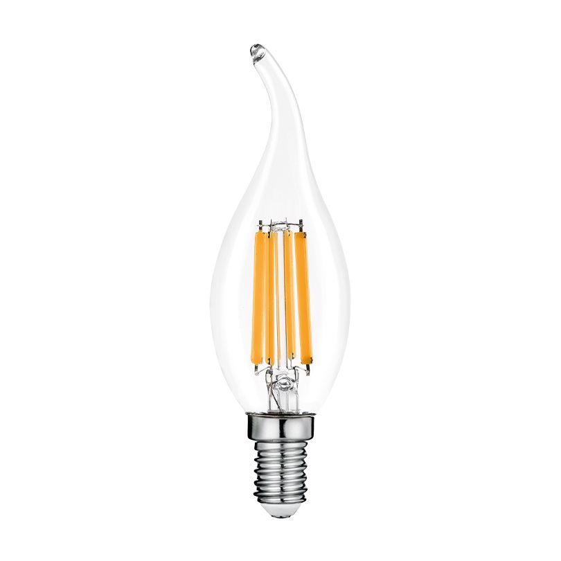 Светодиодная лампа WOLTA Filament, AC 210-240В, 50/60 Гц, прозрачное стекло, "Свеча на ветру", CT35, E14, 12 Вт 1050 лм, 4000 К, 1/10/100