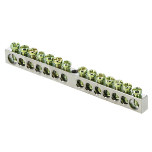 Шина PEN "ноль-земля" (6x9мм) 14 отв. цинк крепеж по центру EKF sn1-63-14