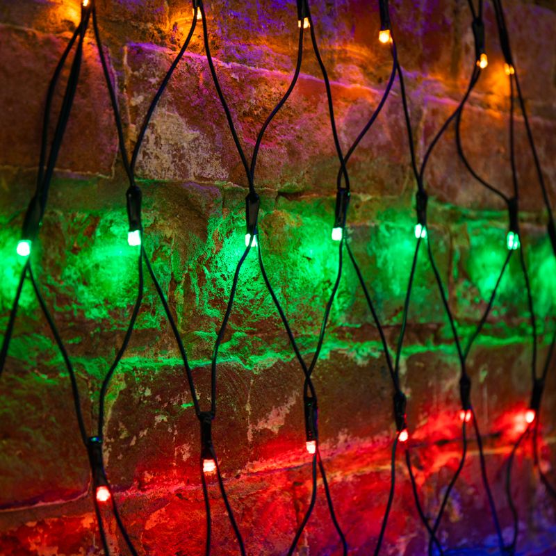 Гирлянда светодиодная Сеть треугольная 1,5х2х2м 136 LED МУЛЬТИ черный ПВХ IP65 свечение с динамикой 230В контроллер в комплекте NEON-NIGHT - Фото 2