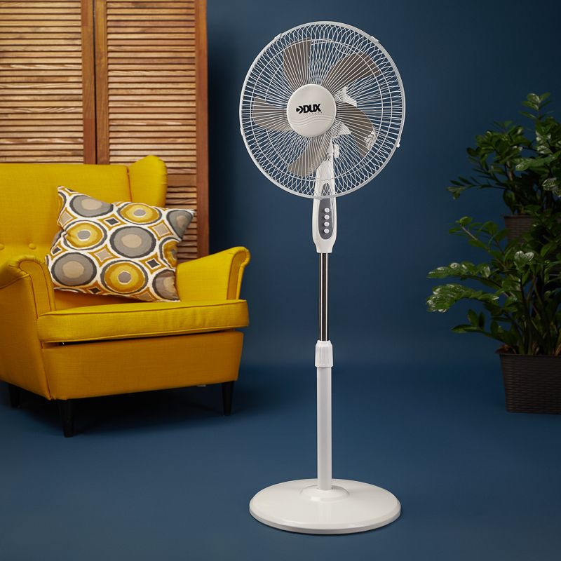 Вентилятор напольный белый/серый 40 Вт, 5 лопастей, подставка круглая, механическое управление - Фото 2