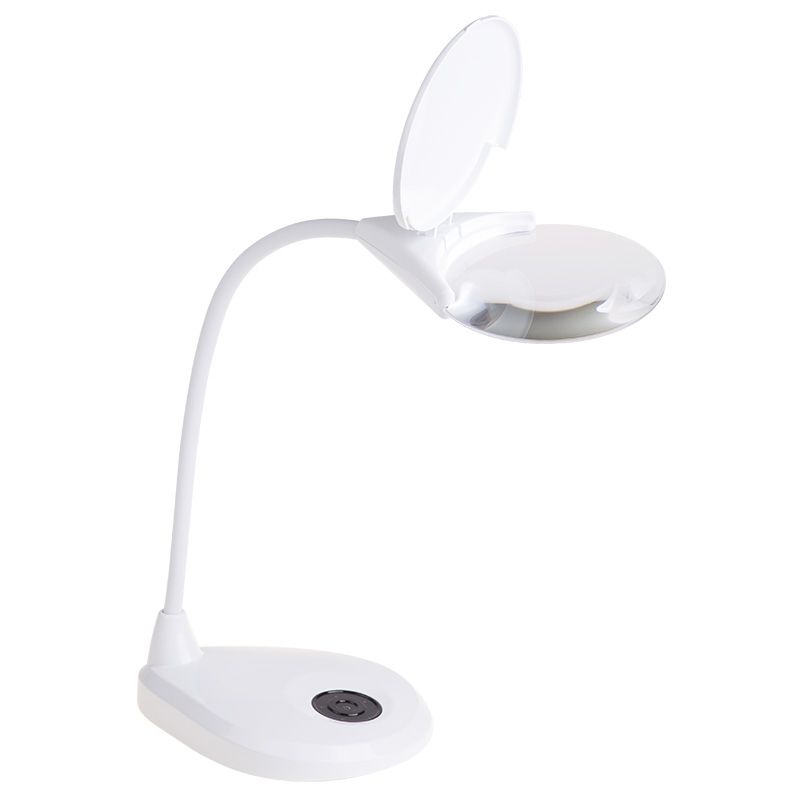 Лупа настольная 3D с подсветкой 3LED, сенсорная регулировка яркости, EXPERT, ø125мм, белая REXANT 31-0560