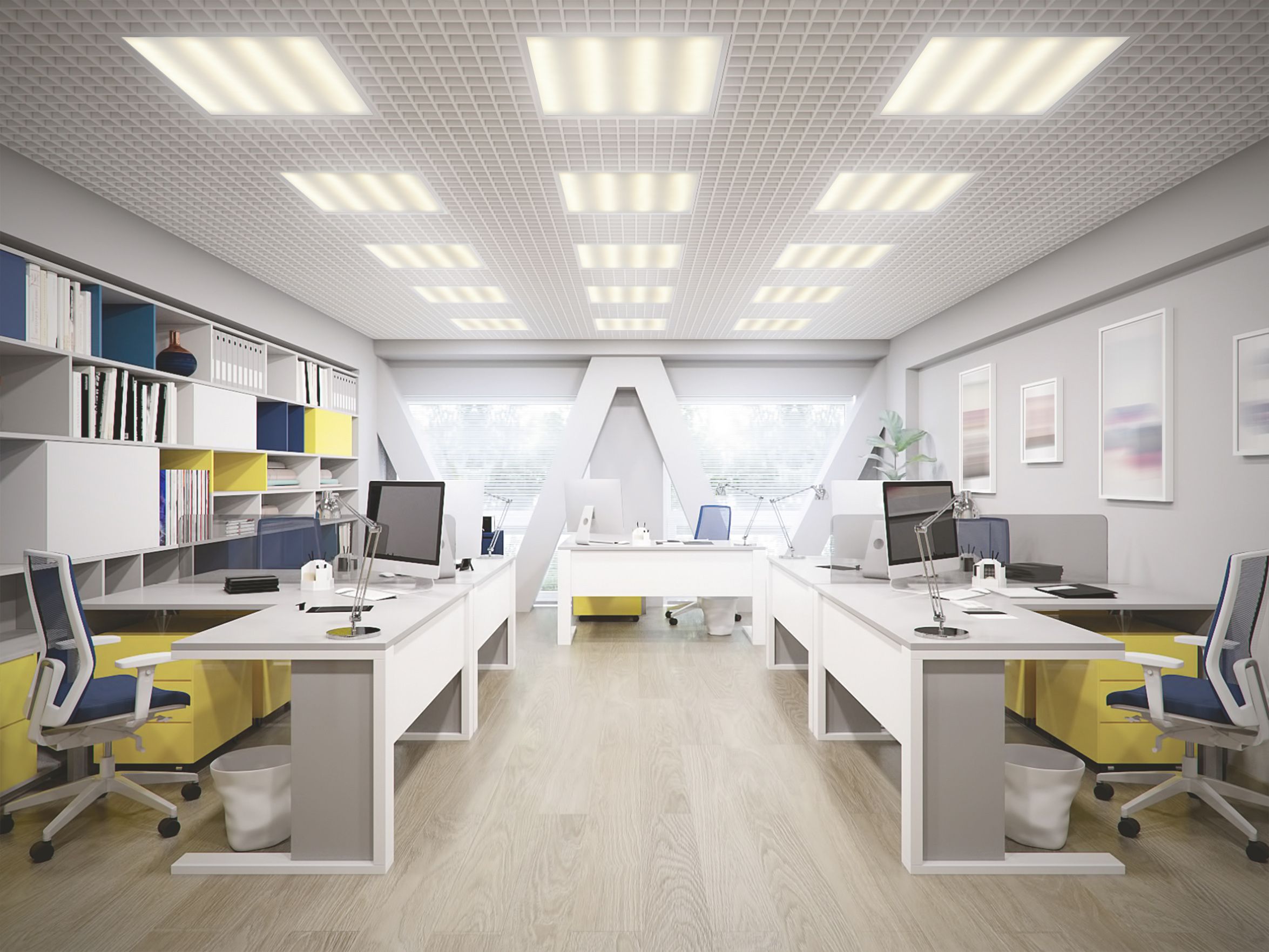 LIGHTING PRO Светильник светодиодный ДВО 2001A 45Вт 4000К IP40 588х588мм Грильято опал БАП 3ч IEK - Фото 5