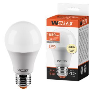 Лампа светодиодная "Груша" A65 20Вт 1400лм 3000К Е27 (50шт/уп) WOLTA 25Y65BL20E27