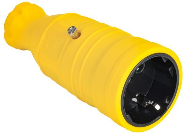 OMEGA Розетка переносная РБп14-1-0м IP20 каучук желтая IEK OM-KR20-16-20-P1-00-K05