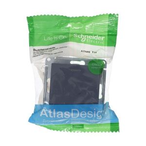 Выключатель 1-кл. СП AtlasDesign 10А IP20 (сх. 1а) 10AX с подсветкой механизм грифель SE ATN000713 1240399