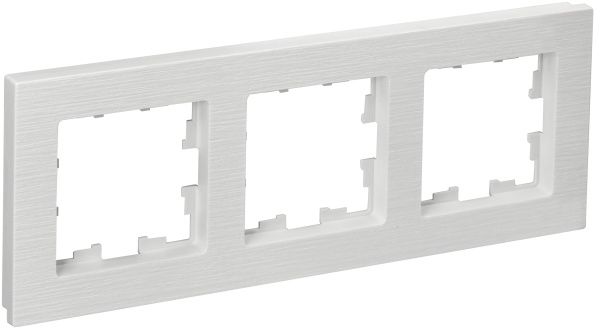 BRITE Рамка 3-местная РУ-3-Бр белый рифленый IEK BR-M32-51-K01