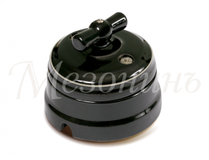 Выключатель ретро фарфоровый поворотный на 4 положения в компл с подъемной рамкой, 10А, 250В, цв GE70401-52