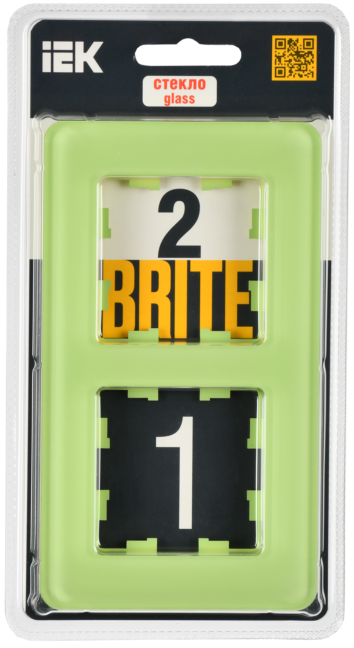 BRITE Рамка 2-местная РУ-2-2-Бр стекло эко грин RE IEK - Фото 2