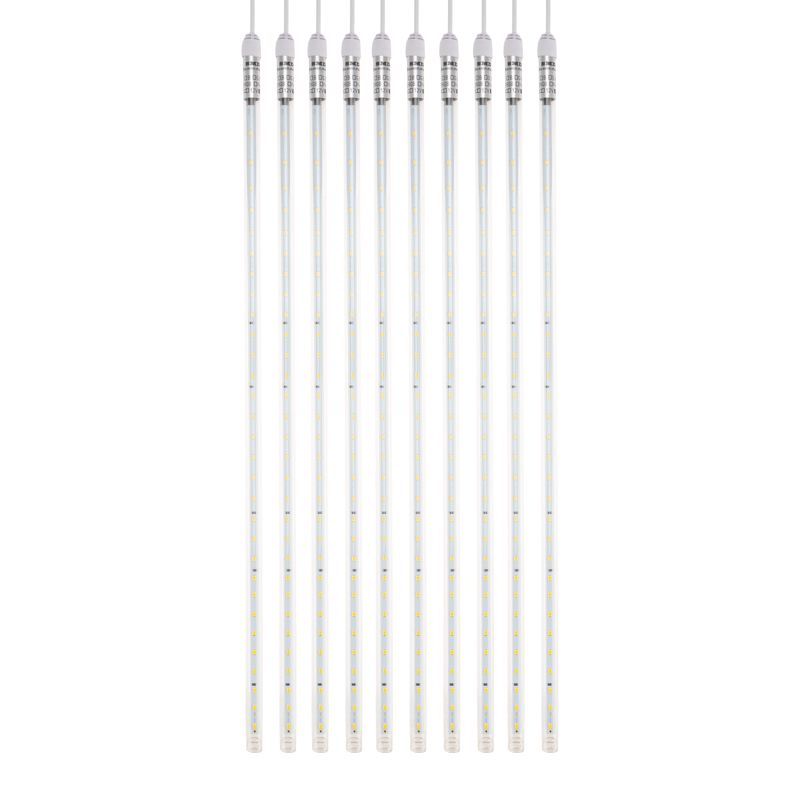 Гирлянда Тающие сосульки комплект 10 шт. х 50см, шаг 100см, 600 LED ТЕПЛЫЙ БЕЛЫЙ, белый каучук, IP67, 24В, соединяется NEON-NIGHT - Фото 3
