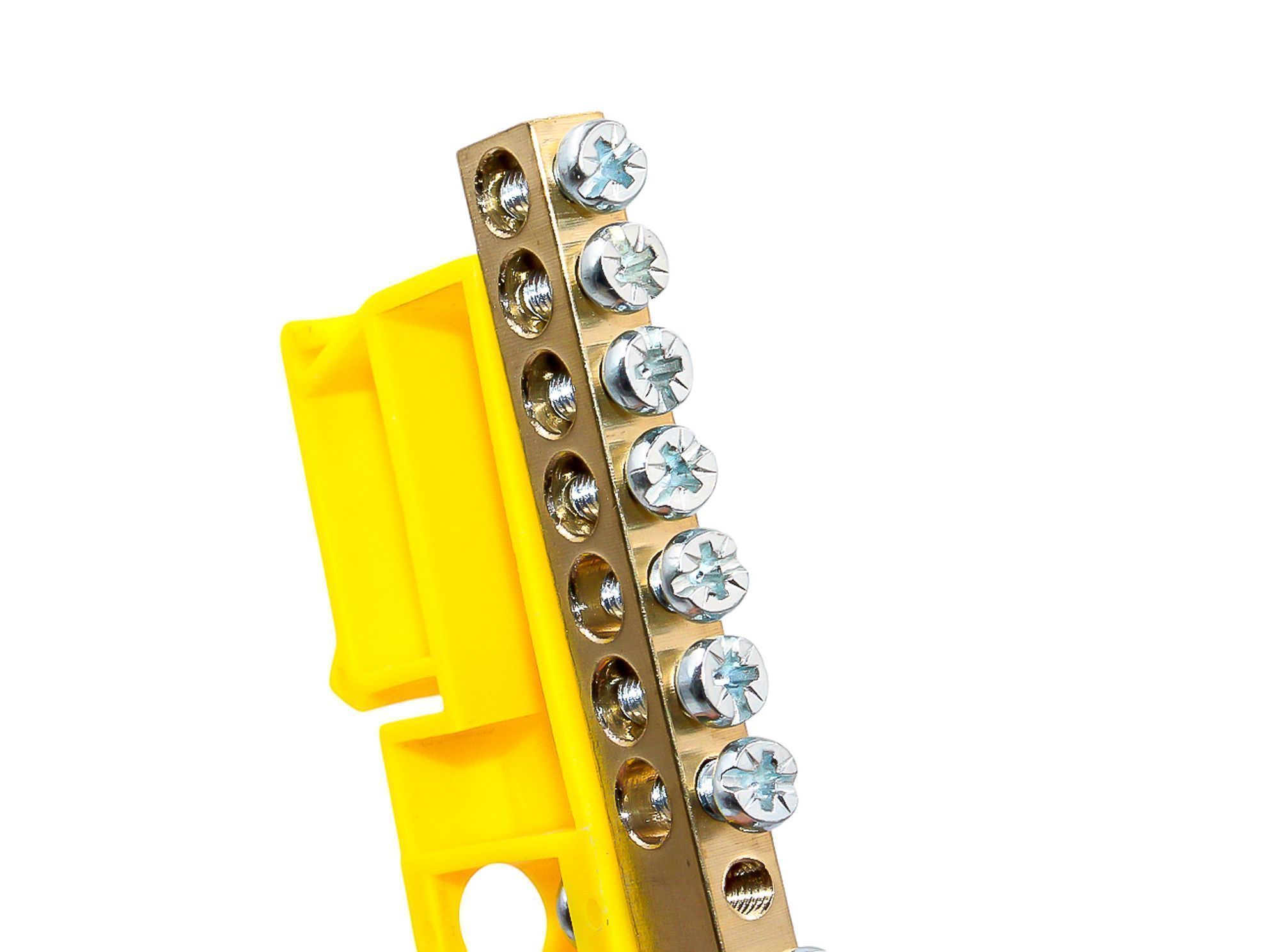 Шина PE "земля" на DIN-изоляторе ЖЕЛТЫЙ 6х9-14 - Фото 4