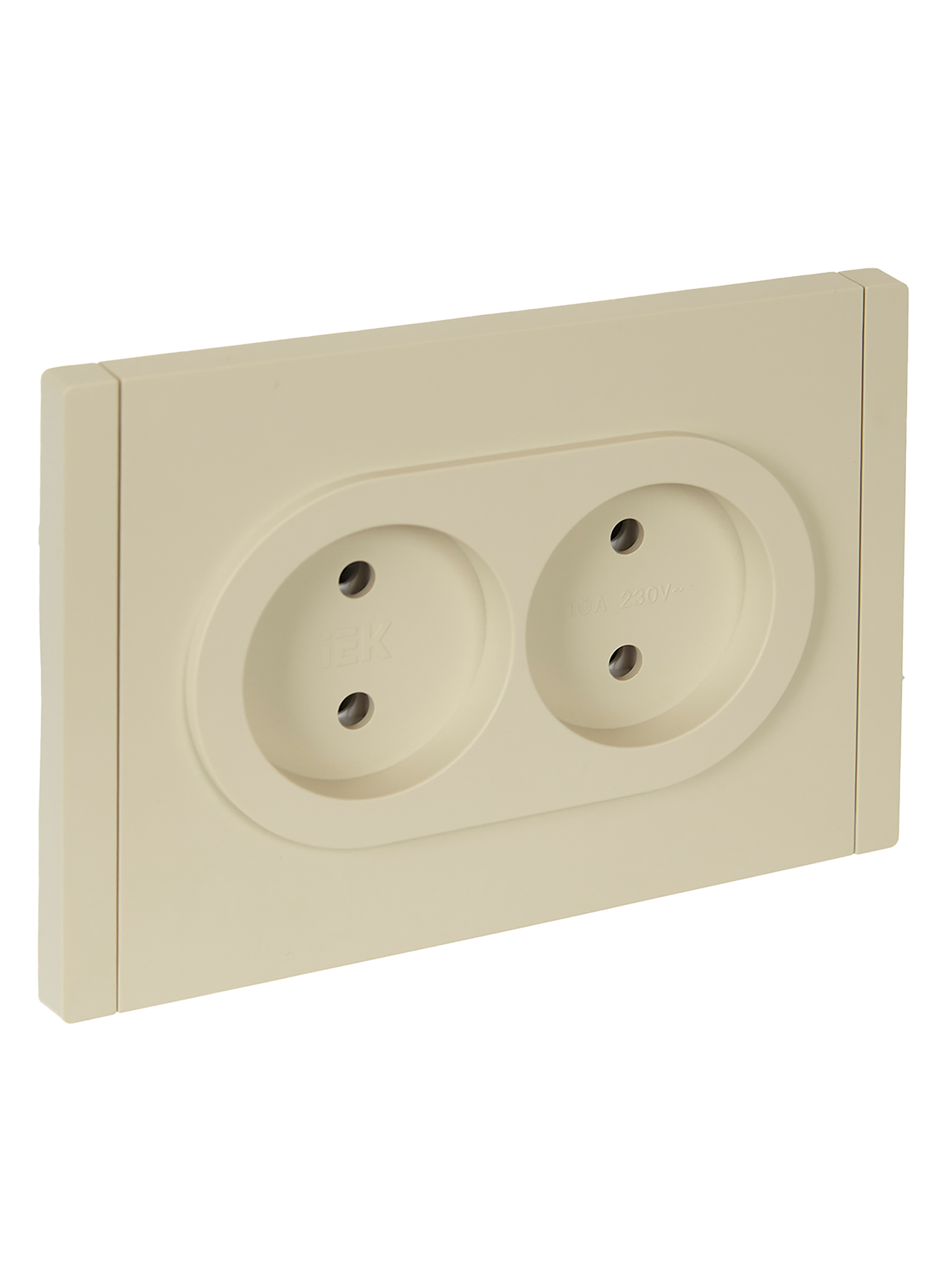 FORTE&PIANO Розетка 2-местная без заземления без защитных шторок безвинтовое крепление 10А FP426 ваниль IEK FP-R20-10-1-K10