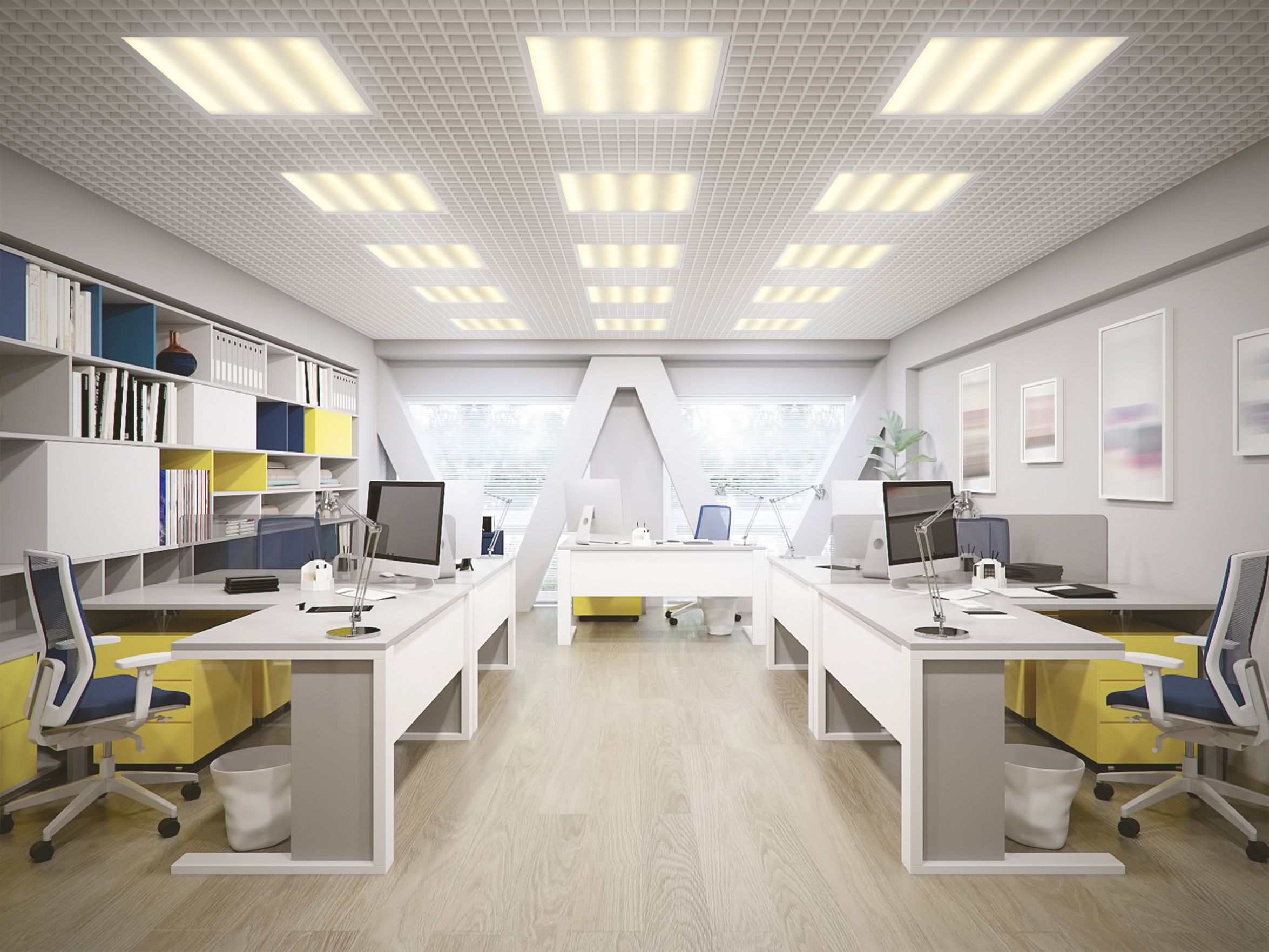 LIGHTING PRO Светильник светодиодный ДВО 2001A 30Вт 3000К IP40 588х588мм Грильято опал БАП 3ч IEK - Фото 6