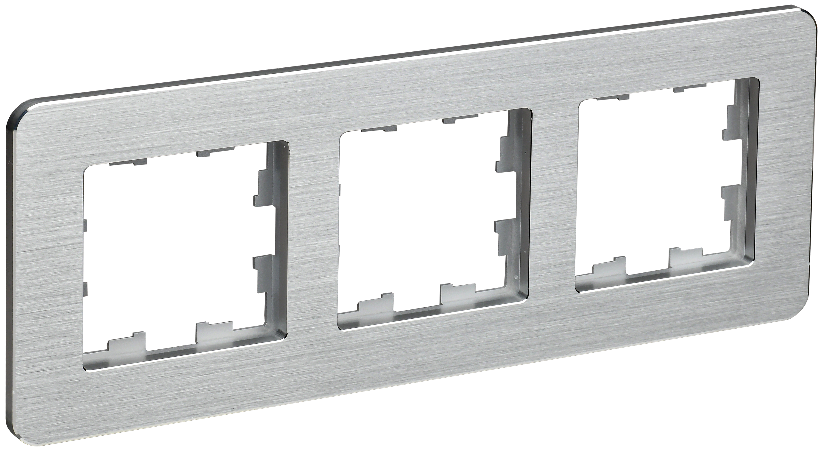 BRITE Рамка 3-местная РУ-3-1-Бр металл алюминий RE AL IEK