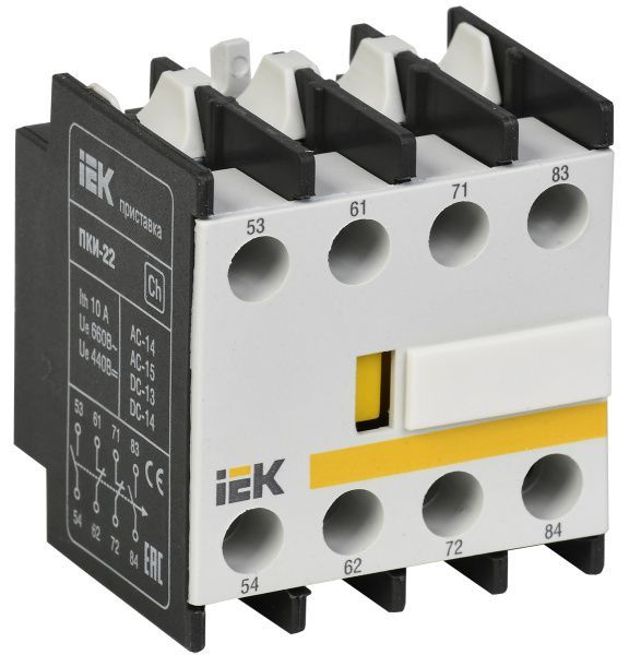 Приставка ПКИ-22 дополнительные контакты 2NO+2NC IEK KPK10-22