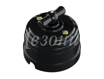 Выключатель ретро пластиковый поворотный на два положения, для включения из 2-х мест (1-клавишный