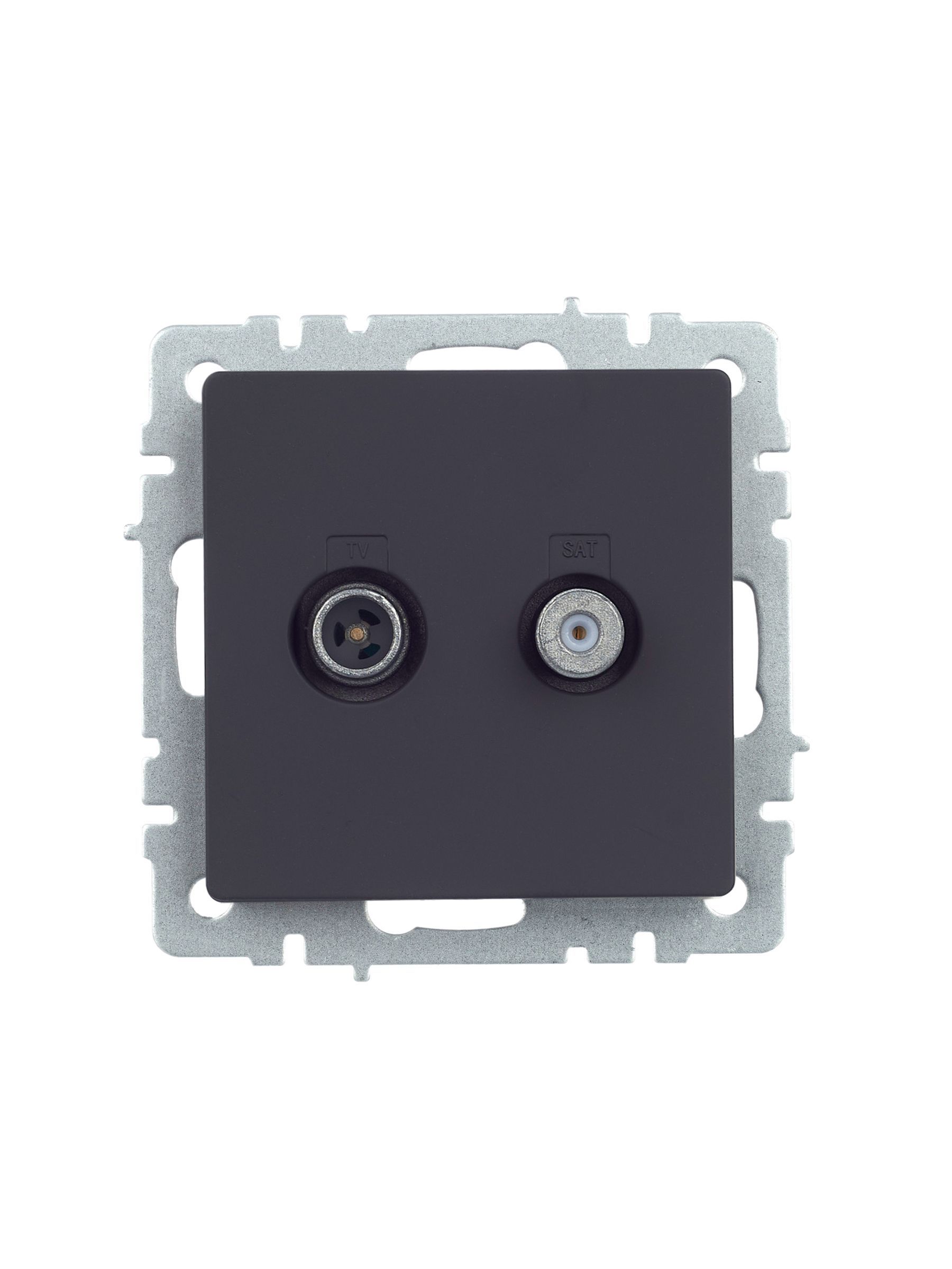 BRITE Розетка двойная TV+SAT РТВ/РСп12-БрГ графит IEK - Фото 7