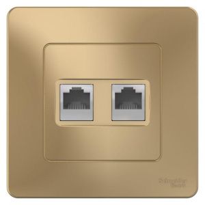 Розетка компьютерная 2-м СП Blanca RJ45 кат.5E титан SE BLNIS045454 1210364