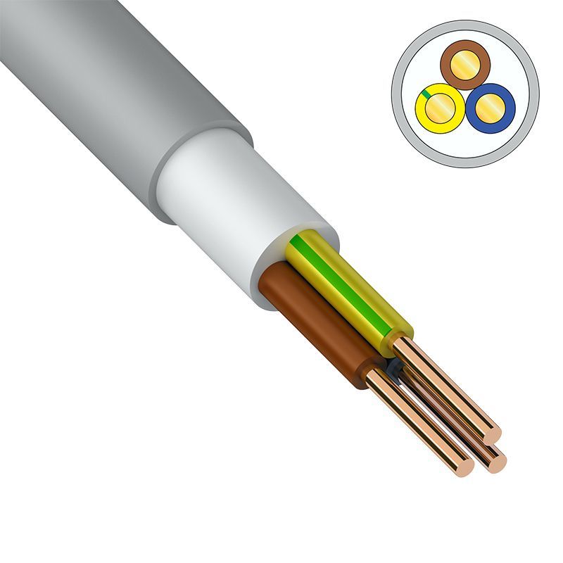 Кабель силовой медный NUM-J 3x2,5 мм² 100 м ГОСТ 31996-2012, ТУ 3520-015-38229892-2015 01-8705