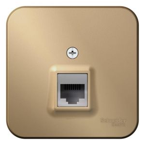 Розетка телефонная 1-м ОП Blanca RJ11 с изолир. пластиной титан SE BLNIA011004 1210604