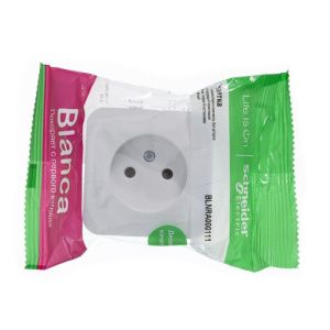 Розетка 1-м ОП Blanca 16А IP20 250В без заземл. без защ. шторок с изолир. пластиной бел. SE BLNRA000111 1210457