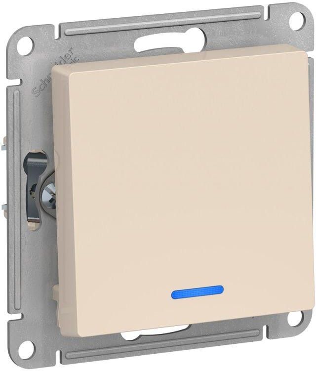 Выключатель 1-кл. СП AtlasDesign 10А IP20 (сх. 1а) 10AX с подсветкой механизм беж. SE ATN000213