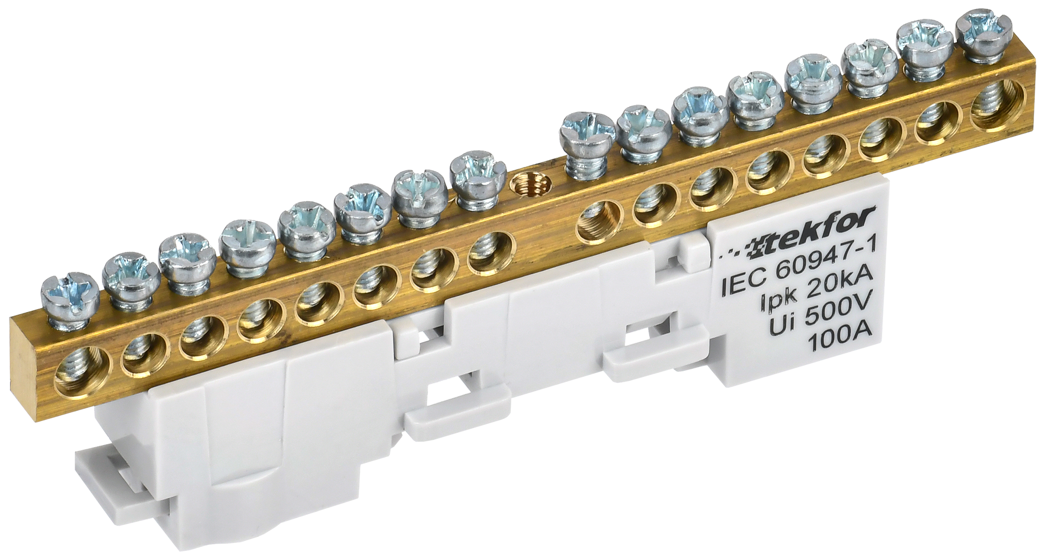 TEKFOR Шина L "фаза" неизолированная на универсальном держателе 6х9-16-Ср IEK TF-NN10-16-DL-K03