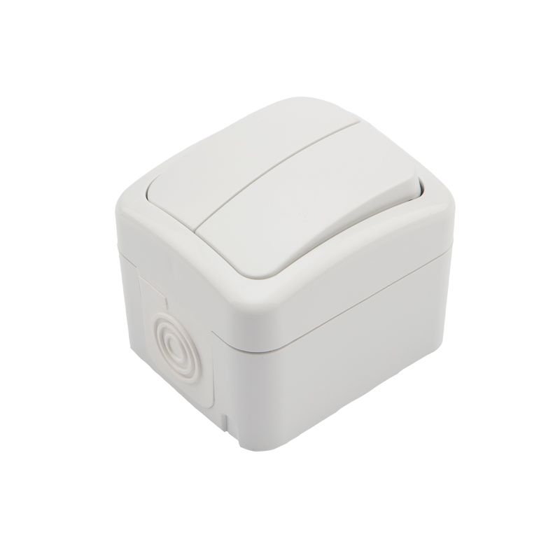 Выключатель двухклавишный Mini OG IP54 о/у, белый KRANZ KR-78-0602