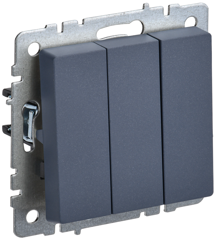 BRITE Выключатель 3-клавишный 10А ВС10-3-0-БрМ маренго IEK BR-V30-0-10-K35