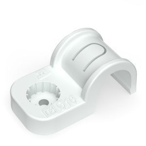 Крепеж-скоба пластиковая односторонняя для прямого монтажа атмосферостойкая белая в п/э d16 мм (50шт PR13.0376