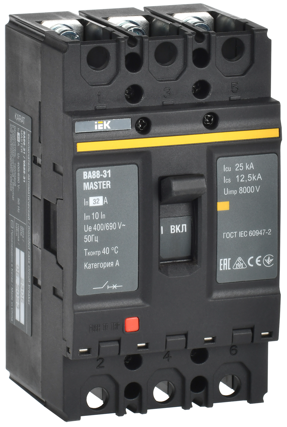 Выключатель автоматический ВА88-31 3Р 32А 25кА MASTER IEK