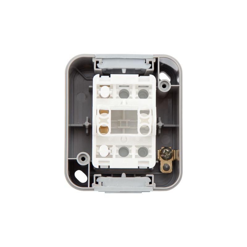 Выключатель одноклавишный Mini OG IP54 о/у, серый KRANZ - Фото 5