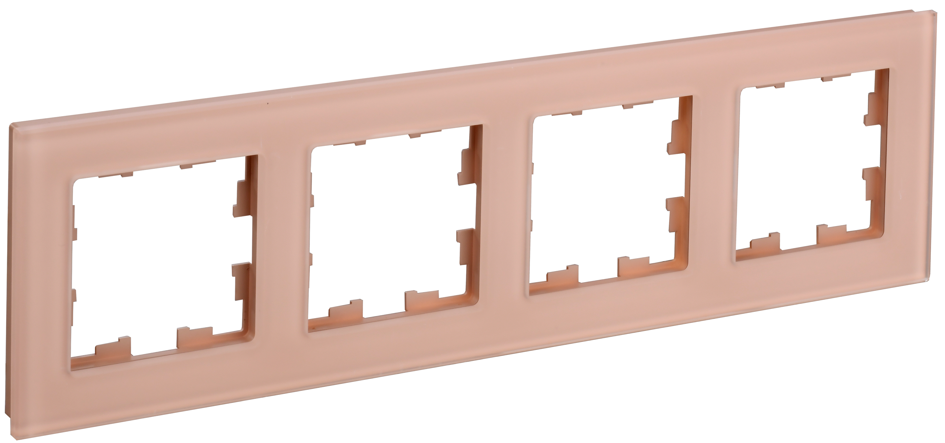 BRITE Рамка 4-местная РУ-4-2-БрП стекло персиковый матовый IEK